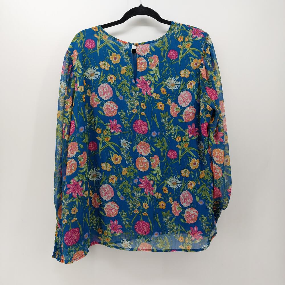 Terra & Sky Womens Floral Blouse 1X Spring Polyester Easter - Picture 2 of 14